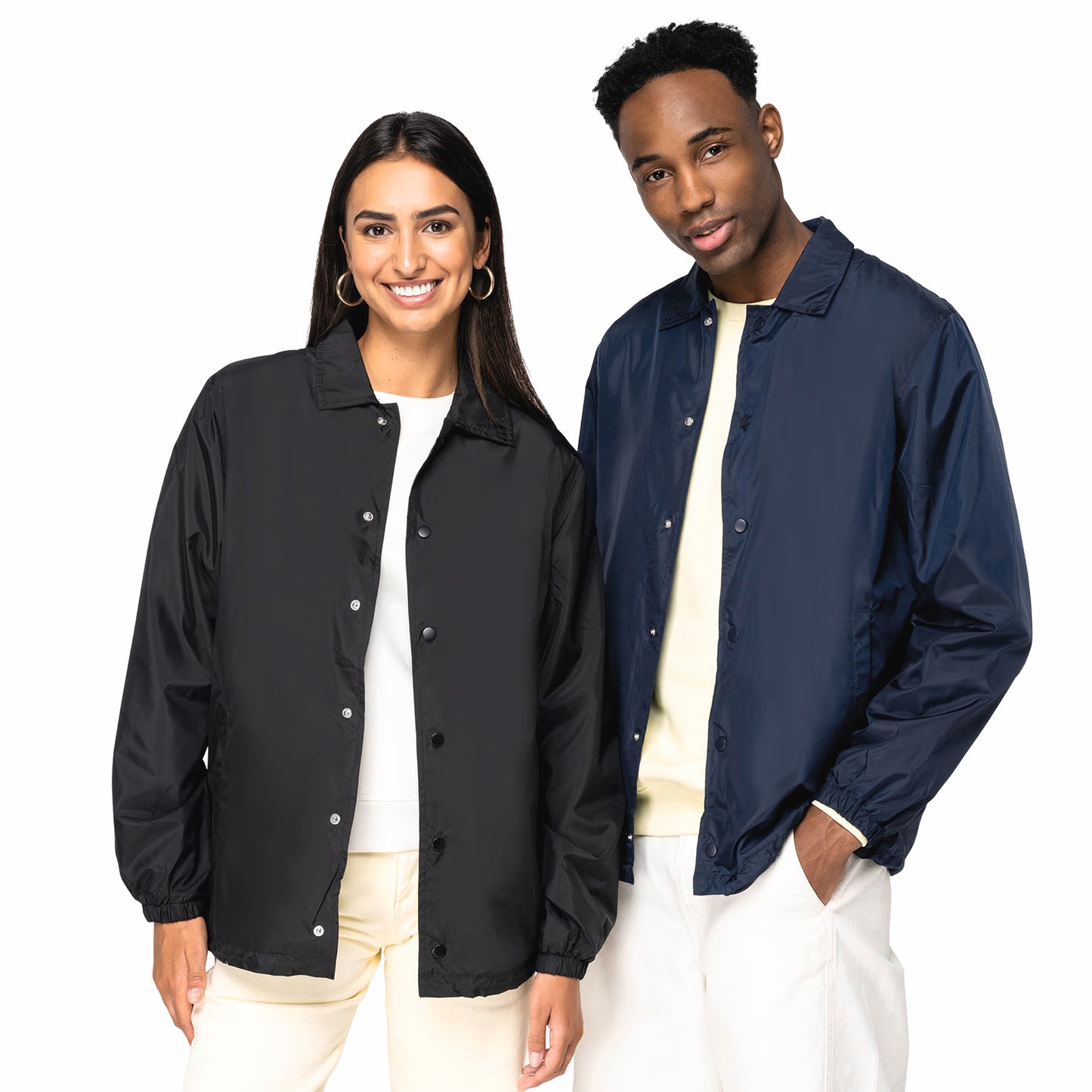 veste coupe vent unisexe polyester recycle personnalisable sur mannequin