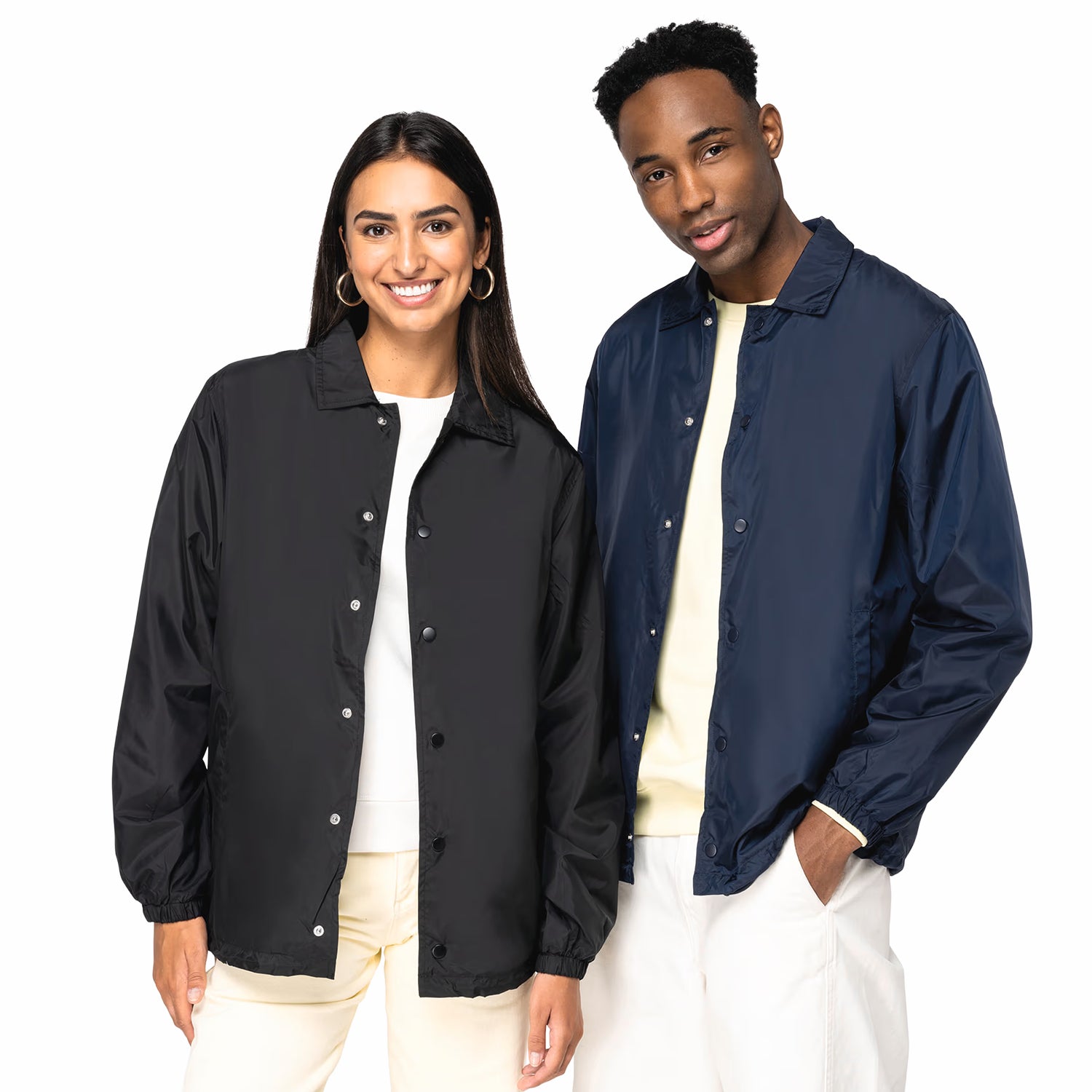 veste coupe vent unisexe polyester recycle personnalisable sur mannequin