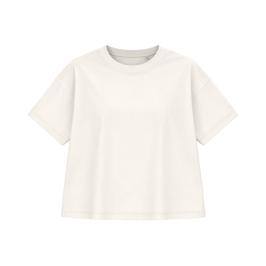 T-shirt Oversize Femme Écru | Personnalisable - PopArt