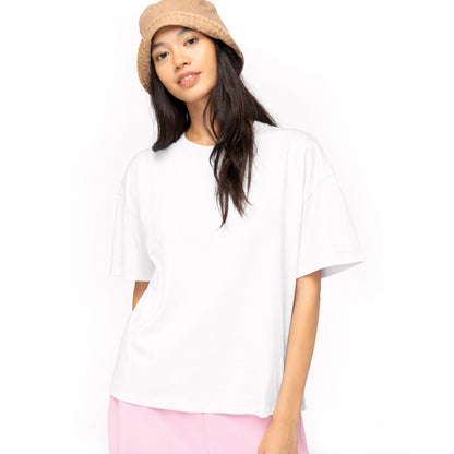T-shirt Oversize Femme Blanc| Personnalisable - PopArt