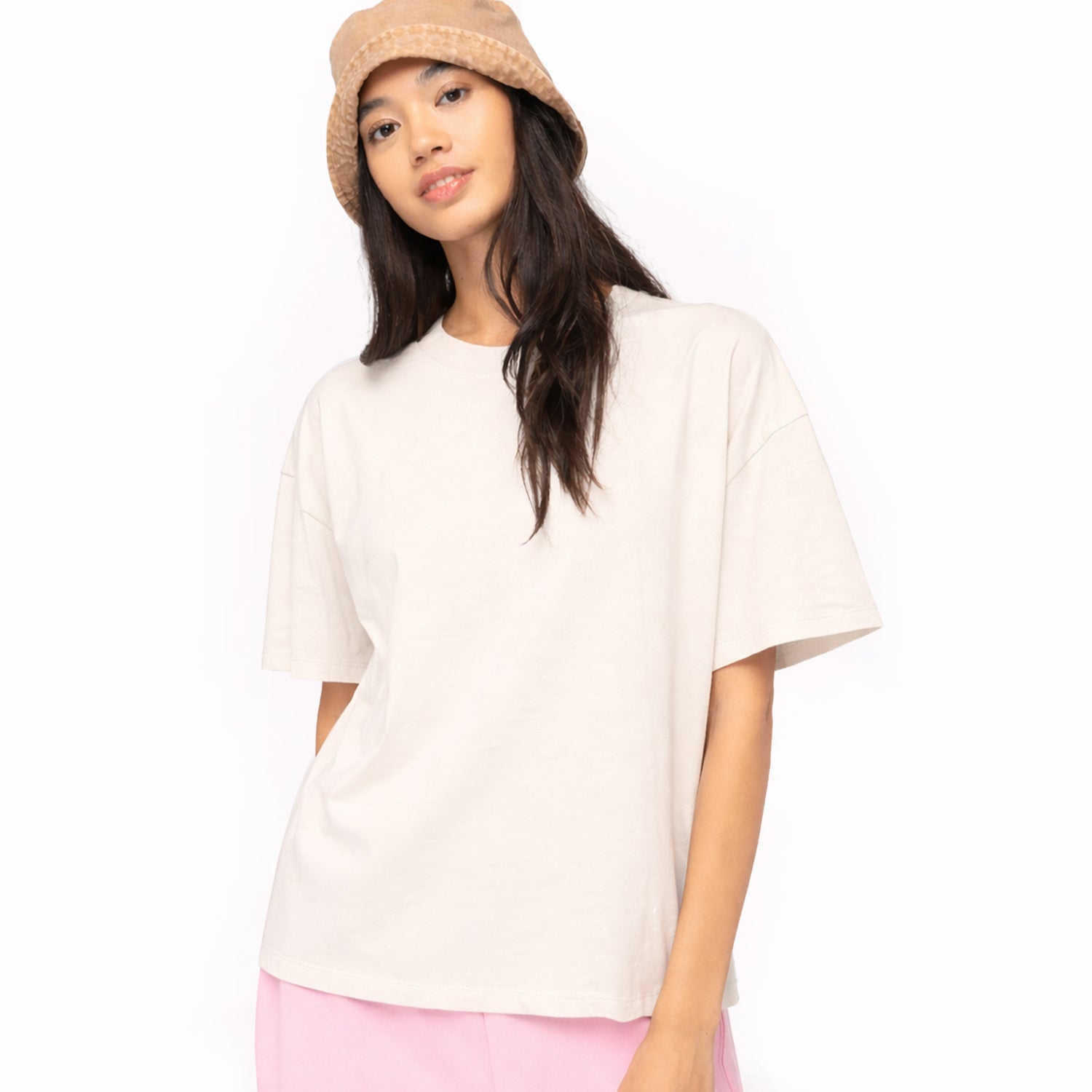 T-shirt Oversize Femme Écru | Personnalisable - PopArt